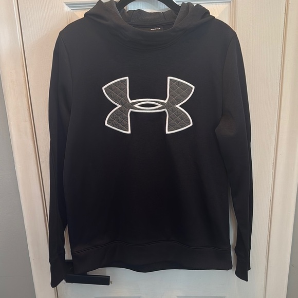 Under Armour Tops - Under Armour Black Sweatshirt with White Logo